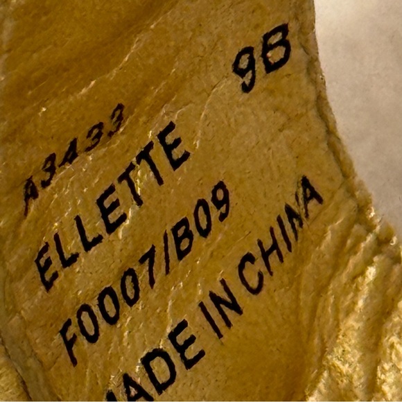 COACH Ellete Tatoo Gold Wedge Sandals 9B - Picture 4 of 11